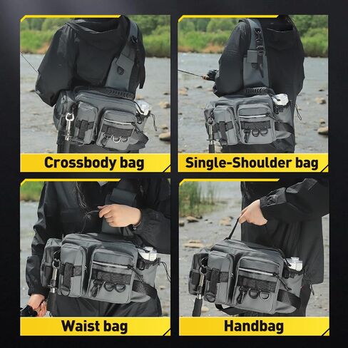Multi - Carry Fishing Fanny Pack - Rod - Holding ، Water - طارد ، قدرة كبيرة لزاوية الجهير in Kuwait