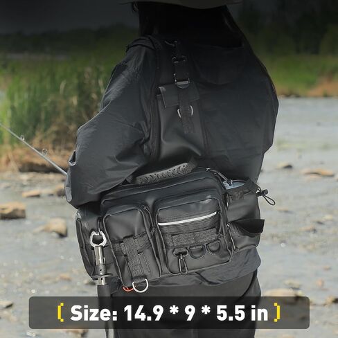 Multi - Carry Fishing Fanny Pack - Rod - Holding ، Water - طارد ، قدرة كبيرة لزاوية الجهير in Kuwait