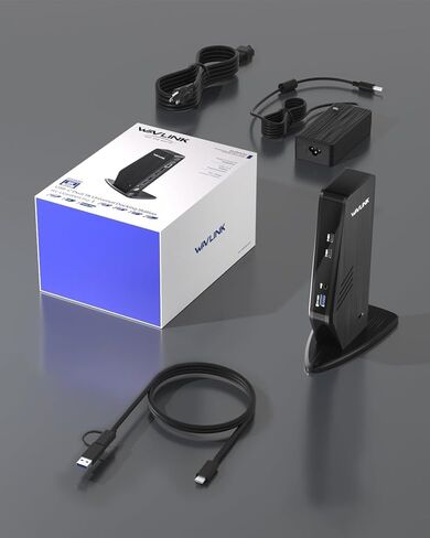 Wavlink USB C Docking Station Monitor Dual Monitor ، Dual 5K/4K@60Hz Displaylink Station for M1/M2/M3/M4 MAC أو Windows ، Dock كمبيوتر محمول 13-in-1 مع 2x HDMI ، 2x DP ، 130WPD ، Gigabit Ethernet ، 5x USB ، AUDIO in Kuwait