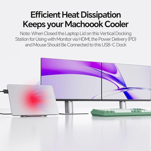 MacBook Pro Docking Station Dual Monitor 4K@60Hz for MacBook Pro/Air M3 Pro/M4, PULWTOP USB C Docking Station Stand Laptop Dock with 2 HDMI, PD, Ethernet, USB A/C 10Gbps, Audio, SD/TF, USB 2.0 in Saudi Arabia
