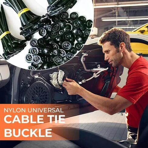 Nylon Universal Cable Tie Buckle, Heavy Duty Self-Locking Nylon Zip Ties Holder, New Multifunctional Cable Tie Buckle for Car Daily Repair (100pcs) in Saudi Arabia