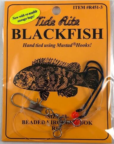 Hand Tied Beaded Virginia Hook Blackfish Rigs, Mustad Long Shank Hooks in Kuwait