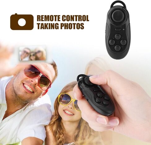 اللاسلكي اللاعب اللاسلكي ، جهاز التحكم اللاسلكي في Selfie Camera Camera مصراع اللاسلكية Gamepad 3D VR نظارات عن بعد متوافقة مع مربع تلفزيون Android PC (أسود) in Saudi Arabia