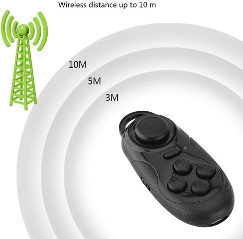 اللاسلكي اللاعب اللاسلكي ، جهاز التحكم اللاسلكي في Selfie Camera Camera مصراع اللاسلكية Gamepad 3D VR نظارات عن بعد متوافقة مع مربع تلفزيون Android PC (أسود) in Saudi Arabia