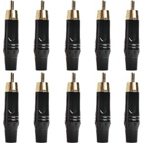 10pcs 2 -pin Gold RCA Placs - موصل فيديو AV AV Coxial AV للسماعات واللحام (Green × 10pcs) in Kuwait