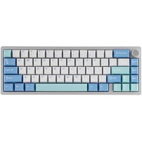 Epomaker Galaxy65 اللاسلكي QMK/عبر لوحة المفاتيح الميكانيكية ، لوحة مفاتيح مخصصة للألومنيوم المخلصة بالحيوية ، مفتاح قابلة للتبديل مسبقًا ، إضاءة خلفية RGB ، مقبض دوار ، 2.4 جيجا هرتز/BT/Type-C (الفضة) in Kuwait