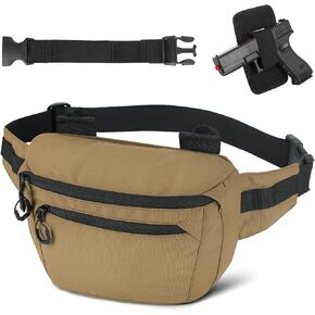 Huntvp Tactical Fanny Pack ، حقيبة خصر الحمل المخفية للرجال والنساء ، حقيبة حزام الورك العسكرية العسكرية ، و WR Nylon Bumbag مع حافظة مسدس وحزام قابل للتعديل لـ EDC ، والمشي لمسافات طويلة ، والسفر ، والأسود in Kuwait