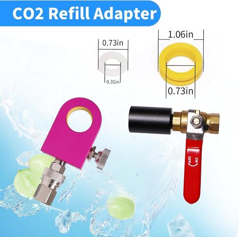 طقم محول إعادة ملء CO2 - موصل ملء سريع CGA320 لأسطوانات وردية 60 لتر ، وفر 80 ٪ على تكاليف الغاز! متوافقة مع آلات الثنائي/تيرا/فني (يشمل خرطوم 36 بوصة) in Kuwait