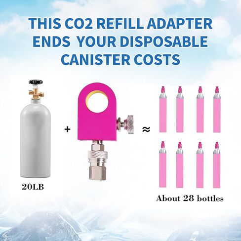 طقم محول إعادة ملء CO2 - موصل ملء سريع CGA320 لأسطوانات وردية 60 لتر ، وفر 80 ٪ على تكاليف الغاز! متوافقة مع آلات الثنائي/تيرا/فني (يشمل خرطوم 36 بوصة) in Kuwait