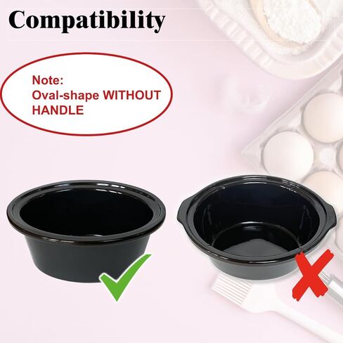6qt إدراج طباخ بطيء ، متوافق مع نماذج طباخ بطيئة Crockpot SCCPv600-S-BR CPSCVO60LL-BP CPSCVC60LLS ، الأسود in Kuwait
