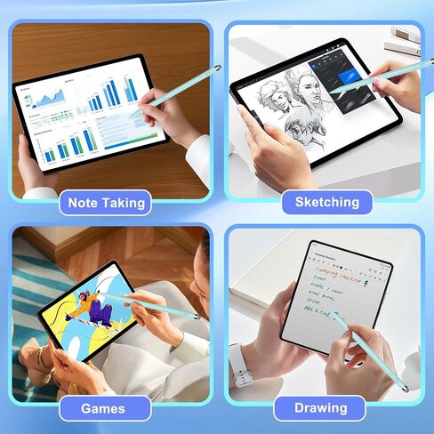Dual-Tip Stylus Pen for Samsung Galaxy Tab A9+ Android &for iPad 10th&9th Tablets Pencil (Black) in Saudi Arabia