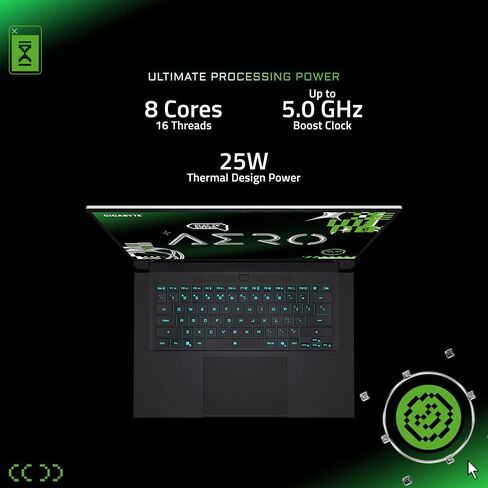 GIGABYTE AERO X16, Copilot+ PC - 165Hz 2560x1600 WQXGA - Manufactured by NVIDIA GeForce RTX 5070 - AMD Ryzen AI 9 HX 370-1TB SSD with 32GB DDR5 RAM - Windows 11 Home - Space Gray - 2WHA3USC64AH in Saudi Arabia