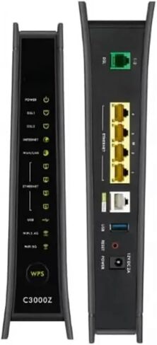 Generic C3000Z Modem | CenturyLink Compatible | Dual-Band 802.11n/ac WiFi Router | UMEC UP0251M-12PA AC Adapter Included OEM Packaging (Renewed) in Saudi Arabia