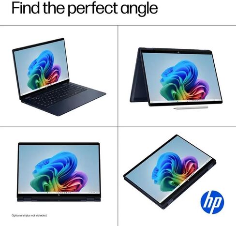 HP OmniBook X Flip 2-in-1 Laptop,14" 2K Touch-Screen Laptop Computer,Intel Core Ultra 7, Arc 140V GPU Copilot+ PC,16GB RAM 1TB SSD,Thunderbolt 4,with Lifetime Office,Win 11 Home,Atmospheric Blue in Saudi Arabia