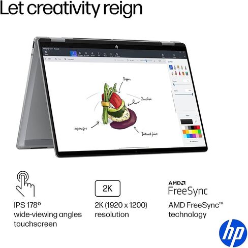 HP 2025 New Envy X360 2-in-1 Laptop ، Omnibook X Flip 14 "شاشة تعمل باللمس 2K ، AMD RYZEN AI 7 350 ، 24GB LPDDR5X RAM in Saudi Arabia