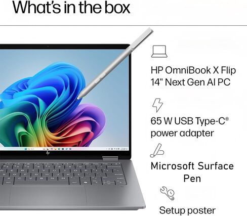 HP 2025 New Envy X360 2-in-1 Laptop ، Omnibook X Flip 14 "شاشة تعمل باللمس 2K ، AMD RYZEN AI 7 350 ، 24GB LPDDR5X RAM in Saudi Arabia