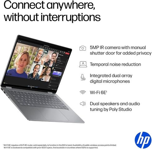 HP 2025 New Envy X360 2-in-1 Laptop ، Omnibook X Flip 14 "شاشة تعمل باللمس 2K ، AMD RYZEN AI 7 350 ، 24GB LPDDR5X RAM in Saudi Arabia
