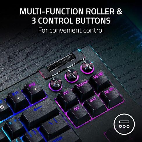 Razer Blackwidow V4 TKL Hyperspeed اللاسلكي اللوحة الساخنة القابلة للتبديل: مفاتيح اللمس البرتقالي - اللاسلكي والبلوتوث - أسطوانة متعددة الوظائف والتحكم - Chroma RGB - عمر بطارية طويلة in Saudi Arabia