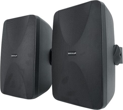 ROCKVILLE RCS350-6 6-Zone تجاري/مطعم باقة AMP مع (8) WET-6525B 6.5 "70V مكبرات صوت داخلية/خارجية في الأسود in Saudi Arabia
