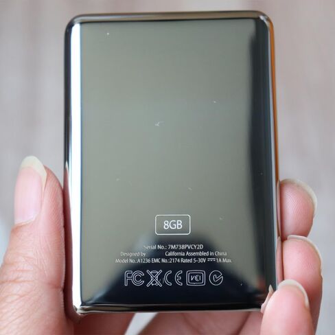Silver Stainless Steel Metal Back housing Cover Case Repair Replacement for iPod Nano 3rd Gen 8GB No Brand Logo Print (8GB) in Saudi Arabia