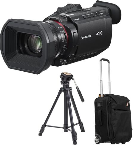 Panasonic HC-X1600 4K Camcorder ، حزمة مع ثلاثيات فيديو من الألومنيوم من 3 أقسام وحقيبة الأسطوانة in Saudi Arabia
