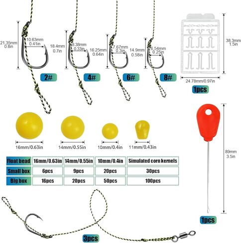 CWSDXM CARP صيد الشعر منصات الشعر الطعوم كارب منصات طقم معدات الصيد ملحقات 70 ٪/206pcs in Kuwait