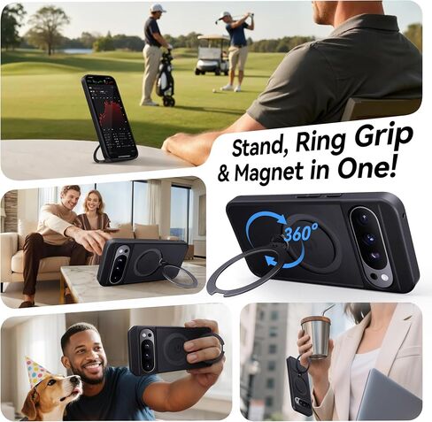 Casekoo براءة اختراع 360 SPIN Magnetic Ring Stand for Google Pixel 10 Pro XL Case [مناسبة لـ Pixelsnap & Magsafe] [حماية من الدرجة العسكرية 16 قدمًا] in Kuwait