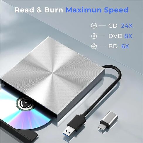 External Bluray Drive USB 3.0 Type-C Bluray DVD Player Reader External CD Player in Saudi Arabia