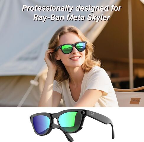 2pcs مقطع مستقطب لإكسسوارات Ray-Ban Meta Skyler (RW4010 52-20) ، مقاطع تلون الأسود المتوافقة مع Ray-Ban Meta Skyler تحمي عينيك ، باردة وأزياء (أخضر + رمادي) in Kuwait