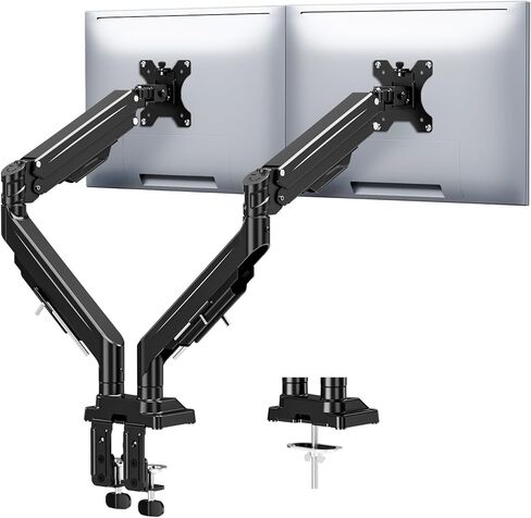 MOUNTUP Dual Monitor Stand for Max 43 inch Screens, Ultrawide Monitor Arm Height Adjustable, Heavy Duty Dual Monitor Mount, Full Motion Premium Gas Spring Arm, Holds 2.2 to 33 lbs, VESA Desk Mount in Saudi Arabia
