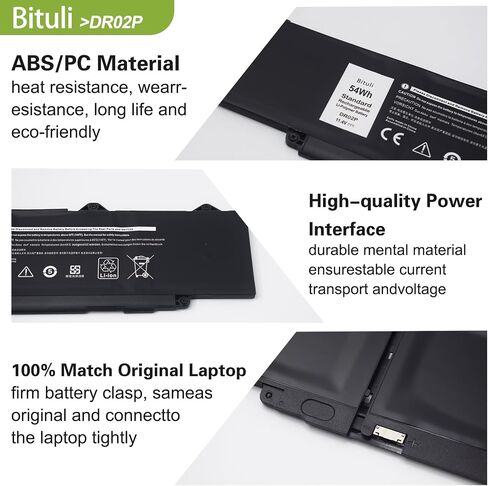 R73TC DR02P Laptop Replacement Battery for Dell Latitude 5440 5450 5540 5550 / Precision 3480 3490 3580 3590 Series 803W6 0803W6 2X1V9 02X1V9 54Wh 4623mAh 3-Cell 11.4V in Saudi Arabia