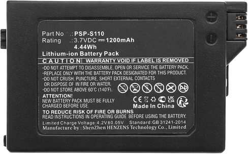 Synergy Digital Game Console Battery, Compatible with Sony PSP-2004 Game Console, (Li-ion, 3.7V, 1200mAh) Ultra High Capacity, Replacement for Sony PSP-S110 Battery in Saudi Arabia