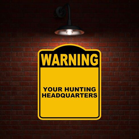 YOUR HUNTING HEADQUARTERS Warning Yellow Black Aluminum Composite Sign 20 x 24 inches in Saudi Arabia