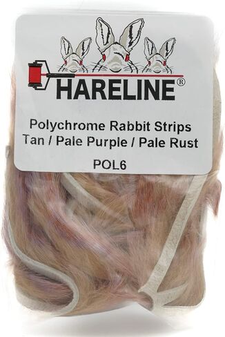 Hareline Polychrome Rabbit Strips - Tan/Pale Purple/Pale Rust in Saudi Arabia
