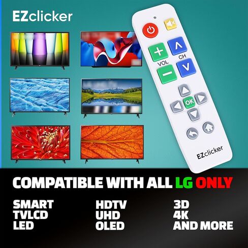 LG TV Remote | Big Button TV Remote Control for All LG TV ONLY (Black) Simplified and Easy to Use (2xAAA Batteries not Included) in Saudi Arabia