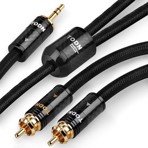 Todn RCA إلى كابل الصوت 3.5 ملم لـ Audiophile مع AUX-core ، AUX محمي مزدوج إلى RCA للهواتف الذكية/الأجهزة اللوحية إلى مكبر الصوت/أمبير (3ft/1M) in Kuwait