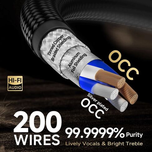 Todn RCA إلى كابل الصوت 3.5 ملم لـ Audiophile مع AUX-core ، AUX محمي مزدوج إلى RCA للهواتف الذكية/الأجهزة اللوحية إلى مكبر الصوت/أمبير (3ft/1M) in Kuwait