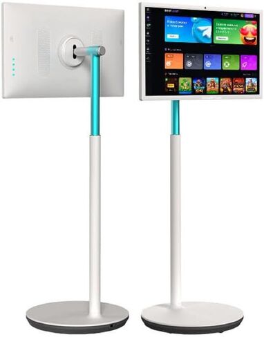 27" Smart Board Built with 2K 8MP Camera 8G+128G, Portable Rotating Touch Monitor Whiteboard with Silent Wheels for Live Stresming,Fitness,Education, Cooking (Stand Mounted Incuded) in Saudi Arabia