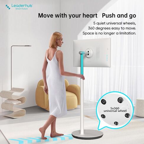 27" Smart Board Built with 2K 8MP Camera 8G+128G, Portable Rotating Touch Monitor Whiteboard with Silent Wheels for Live Stresming,Fitness,Education, Cooking (Stand Mounted Incuded) in Saudi Arabia