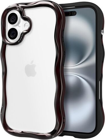 iFace BeBling iPhone 16 Pro Wave Phone Case [Fashion Mirror Chrome Design, Reflective Metallic Shine, Shockproof, Camera Protection] Stylish Gift for Trendsetters – Black in Kuwait