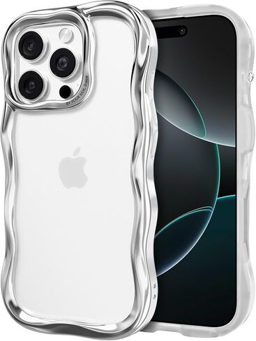 iFace BeBling iPhone 16 Pro Wave Phone Case [Fashion Mirror Chrome Design, Reflective Metallic Shine, Shockproof, Camera Protection] Stylish Gift for Trendsetters – Black in Kuwait