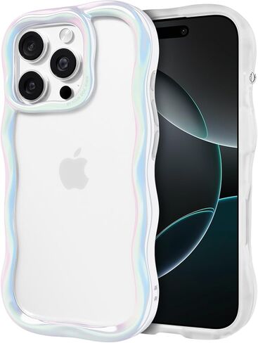 iFace BeBling iPhone 16 Pro Wave Phone Case [Fashion Mirror Chrome Design, Reflective Metallic Shine, Shockproof, Camera Protection] Stylish Gift for Trendsetters – Black in Kuwait