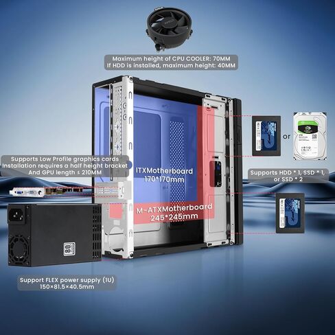 حالة كمبيوتر Micro ATX: MATX CASE MINI PC ITX Desktop Case Case Support Micro ATX MATX ITX MINI PC in Kuwait