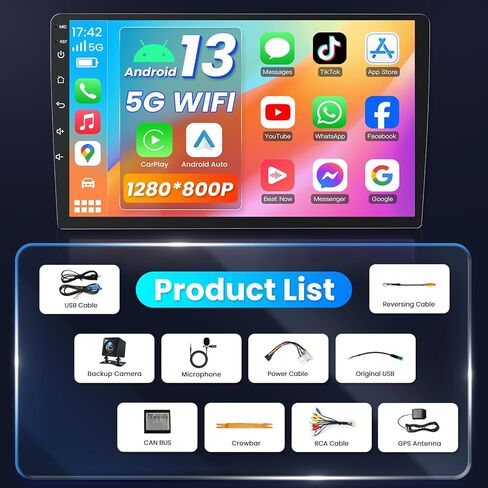 4Core + 64g ROM Android 13 CAR Radio for Hyundai Elantra 2011 2012 2013: 9 Inch 1280x800 HD Touchscreen Stereo Upgrad in Kuwait