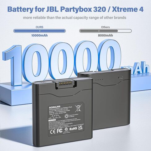 1 حزمة بطارية متوافقة مع JBL Partybox 320 بطارية و Xtreme 4 بطاريات و Partybox Stage 320 Xtreme 4 مكبر صوت محمول ، وتشمل مع سلك من النوع والفك البراغي in Kuwait
