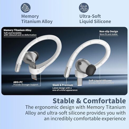 Anti-Slip Ear Hooks for Galaxy Buds 3 Pro & Galaxy Buds 3, Comfortable Fit | Sports Anti-Loss | Memory Titanium Alloy Ear Hooks Compatible for Samsung Buds 3 Earbuds Accessories with Lanyard, Black in Kuwait