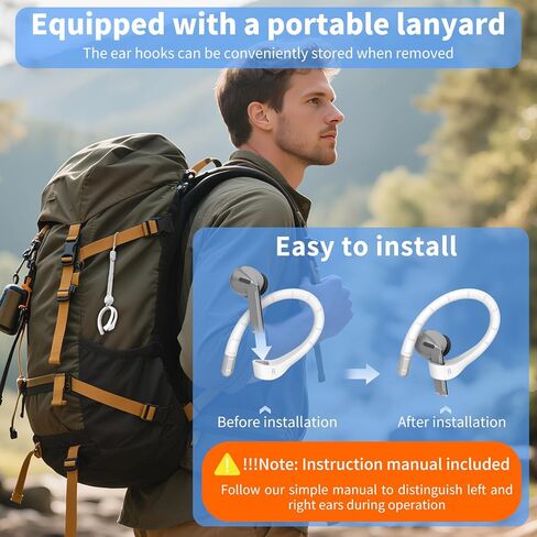 Anti-Slip Ear Hooks for Galaxy Buds 3 Pro & Galaxy Buds 3, Comfortable Fit | Sports Anti-Loss | Memory Titanium Alloy Ear Hooks Compatible for Samsung Buds 3 Earbuds Accessories with Lanyard, Black in Kuwait