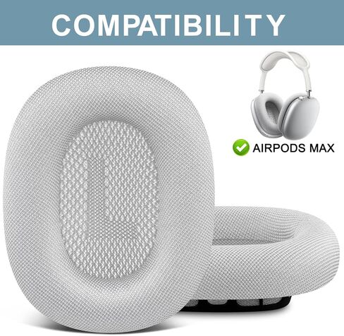 منصات الأذن البديلة Soprom لسماعات Apple Airpods Max Over-Ear ، وسائد للأذن مع نسيج شبكة متين ، ورغوة أكثر نعومة ، و Sgenter-Silver in Kuwait