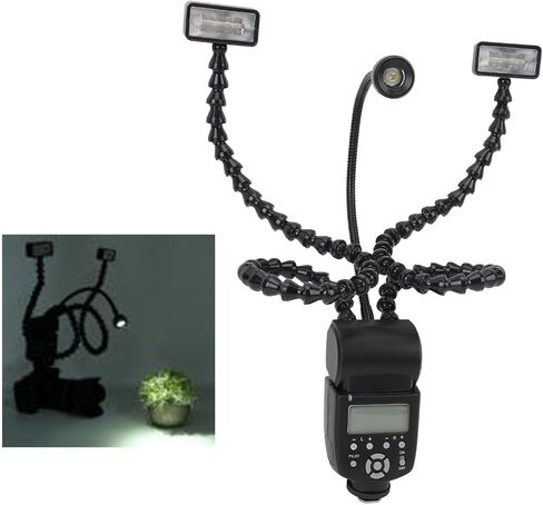 Macro Ring Flash, 3 Head LED Flash Macro Flash Light, 5600k Color Temperature, 8 Level Adjustable Focus Light, Camera Flash Light for DSLR Cameras in Saudi Arabia
