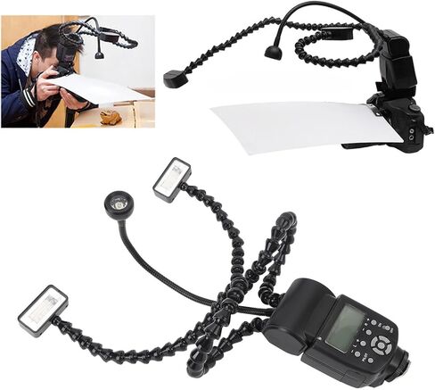 Macro Ring Flash, 3 Head LED Flash Macro Flash Light, 5600k Color Temperature, 8 Level Adjustable Focus Light, Camera Flash Light for DSLR Cameras in Saudi Arabia